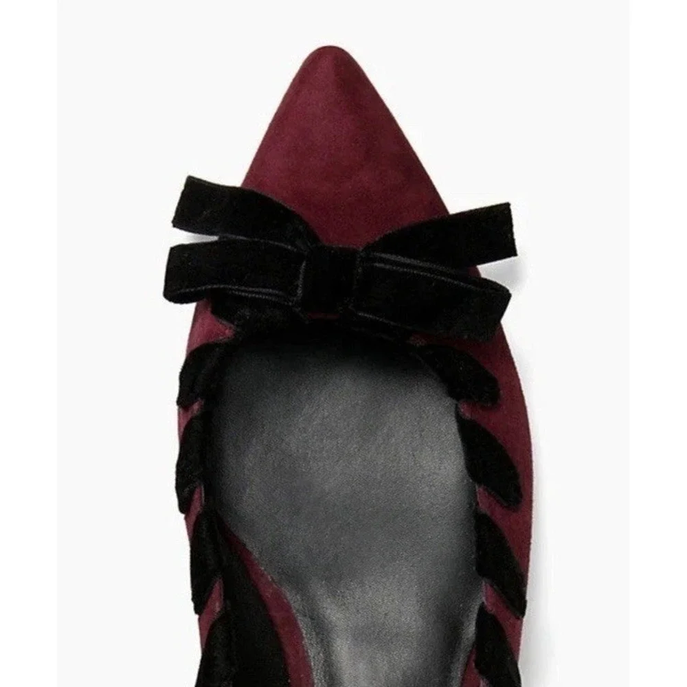 KATE SPADE KALANI Deep Cherry Burgundy Flat Shoes Women's US Size 8M